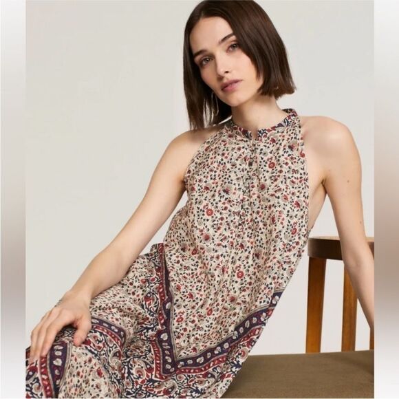 ROSETTA GETTY | Floral Sleeveless Handkerchief Skirt Midi Dress Women’s Size S - Picture 3 of 11